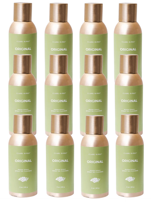 Claire Burke Original Room Spray 12-Pack, Air Freshener Sprays for Home, Set of 12, 3 oz each