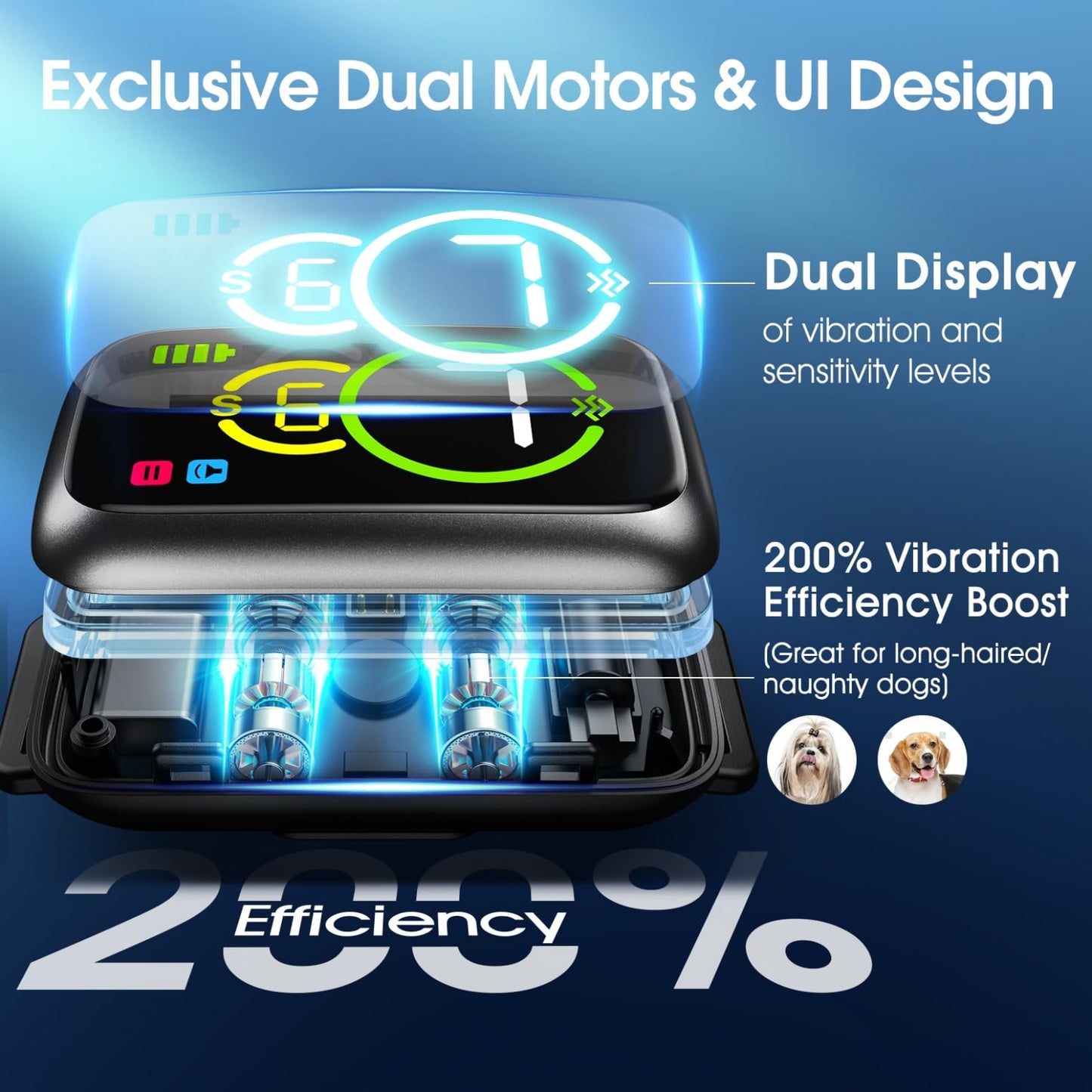 Dog Bark Collar, Smart Bark Collar for Small Dogs 5-15lbs Medium Large Dogs, Effective AI Barking Collar with Adjustable Beep Vibration Modes & 7 Sensitivity, Automatic Anti Barking Device for Dog