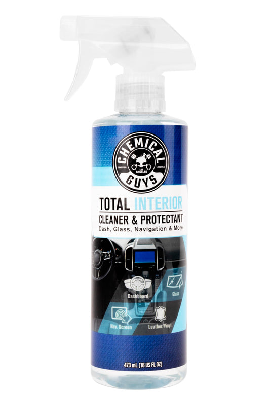 Chemical Guys Total Interior Cleaner & Protectant, Cleans & Protects Leather, Vinyl, Plastic, Rubber & Glass Streak-Free Finish for Cars, Trucks, SUVs, RVs & More - 16 oz