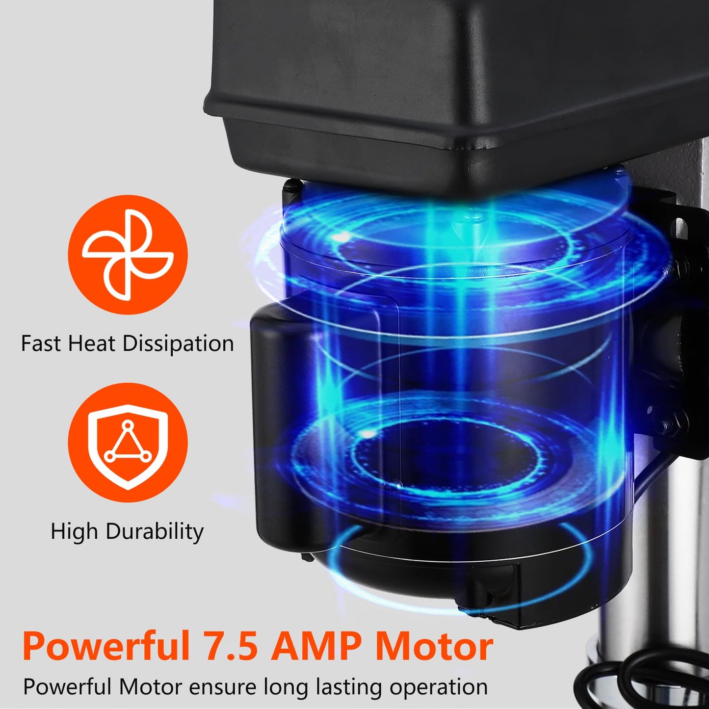 GarveeTech 13 in Floor Drill Press, 7.5 Amp 120V, 288-3084 RPM Variable Speed Cast Iron Bench Drill Press, 0-45°Tilting Worktable, Tabletop Drilling Machine for Wood Metal