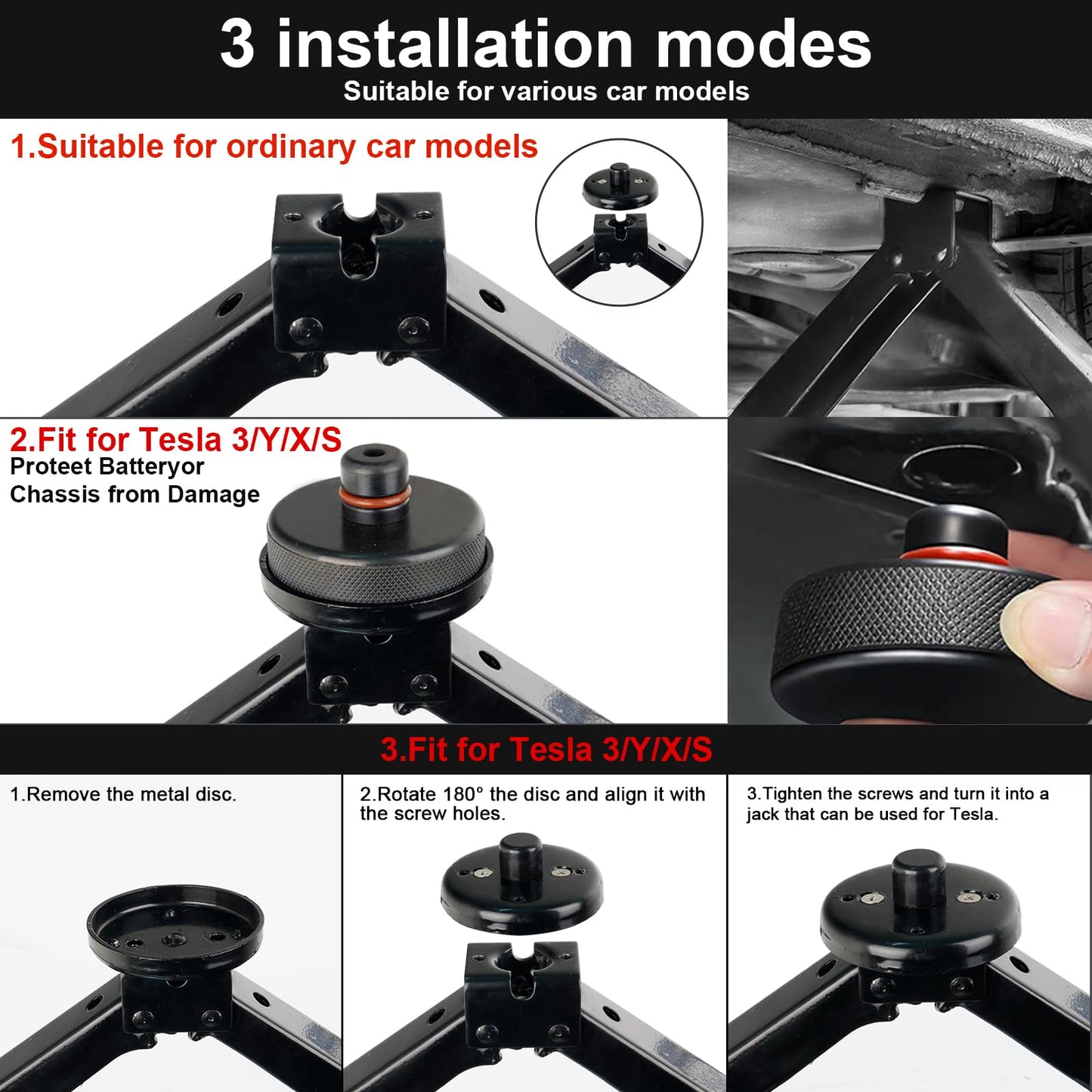 CHENGPI Car Jack Kit for Tesla Model Y Model 3/S/X - Max 2.5 Ton (5511 lbs) Capacity Scissor Jack- Lifting Jack Car Kit with Wrench for Auto/SUV/MPV