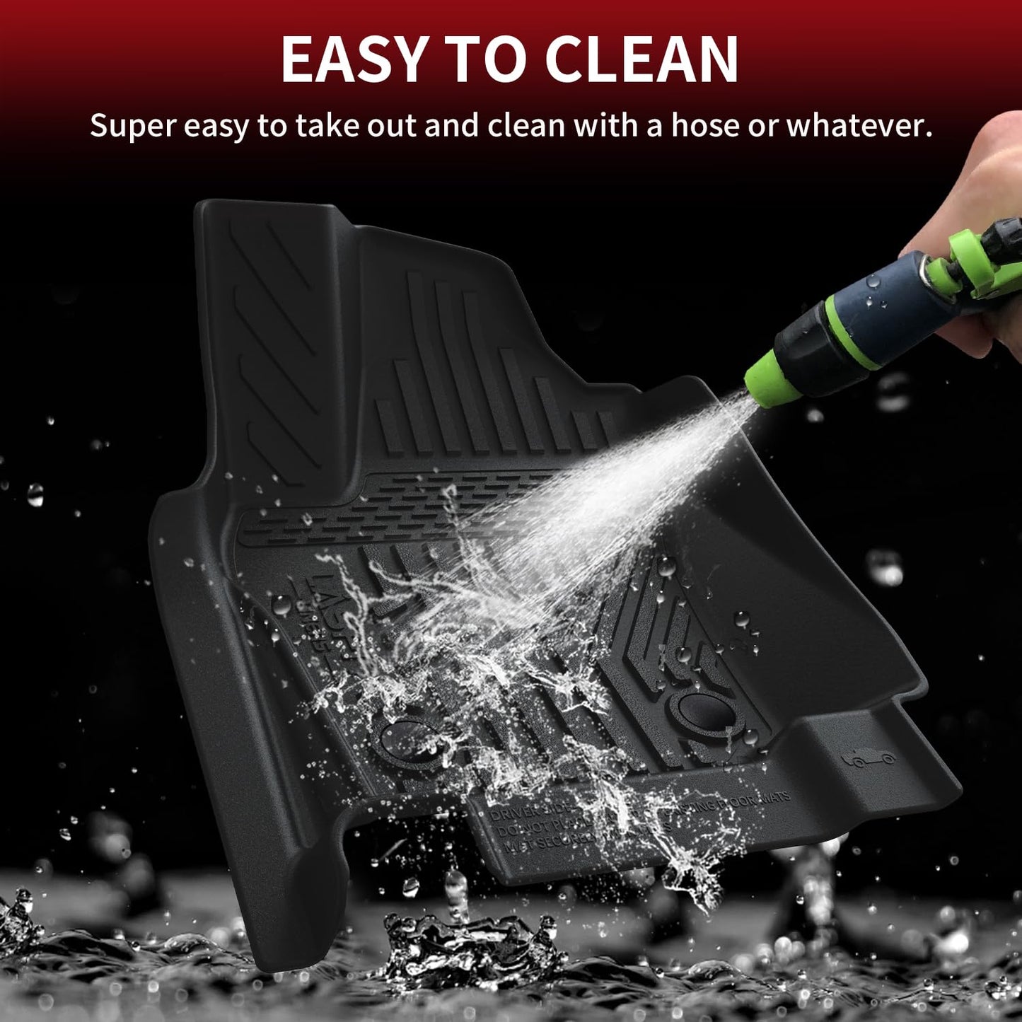 LASFIT Floor Mats for Toyota Tacoma 2024 2025 2026 Double Cab Auto Trans (Not fit Hybrid) All Weather Floor Liner for Tacoma TRD/SR/SR5/limited TPE Custom Fit Car Mats Front&Rear 2 Row Mats