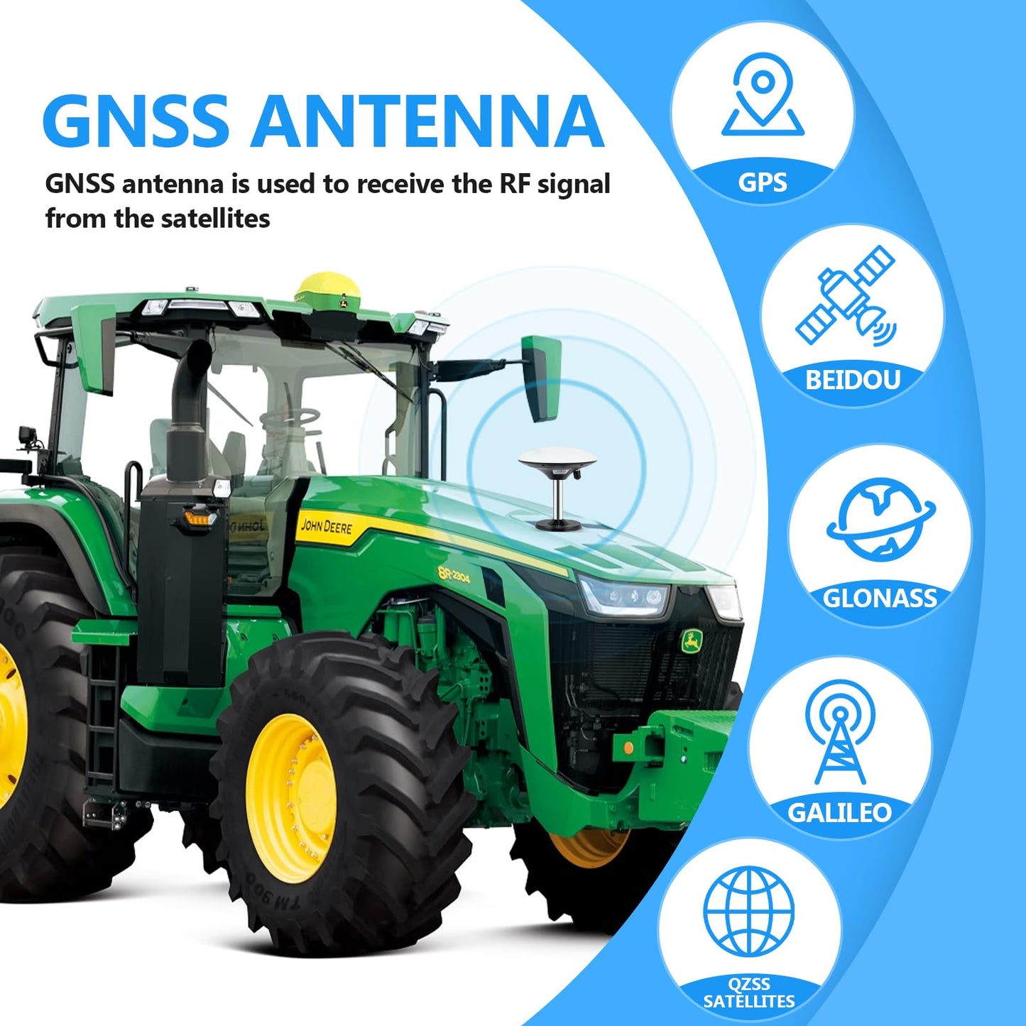 MYACUC Tractor GPS Navigator for Precision Farming, GNSS Agricultural Farming Navigator with 9" Touch Screen Suitable for Spraying Plowing and Sowing Farmland Activities Automatic Positioning