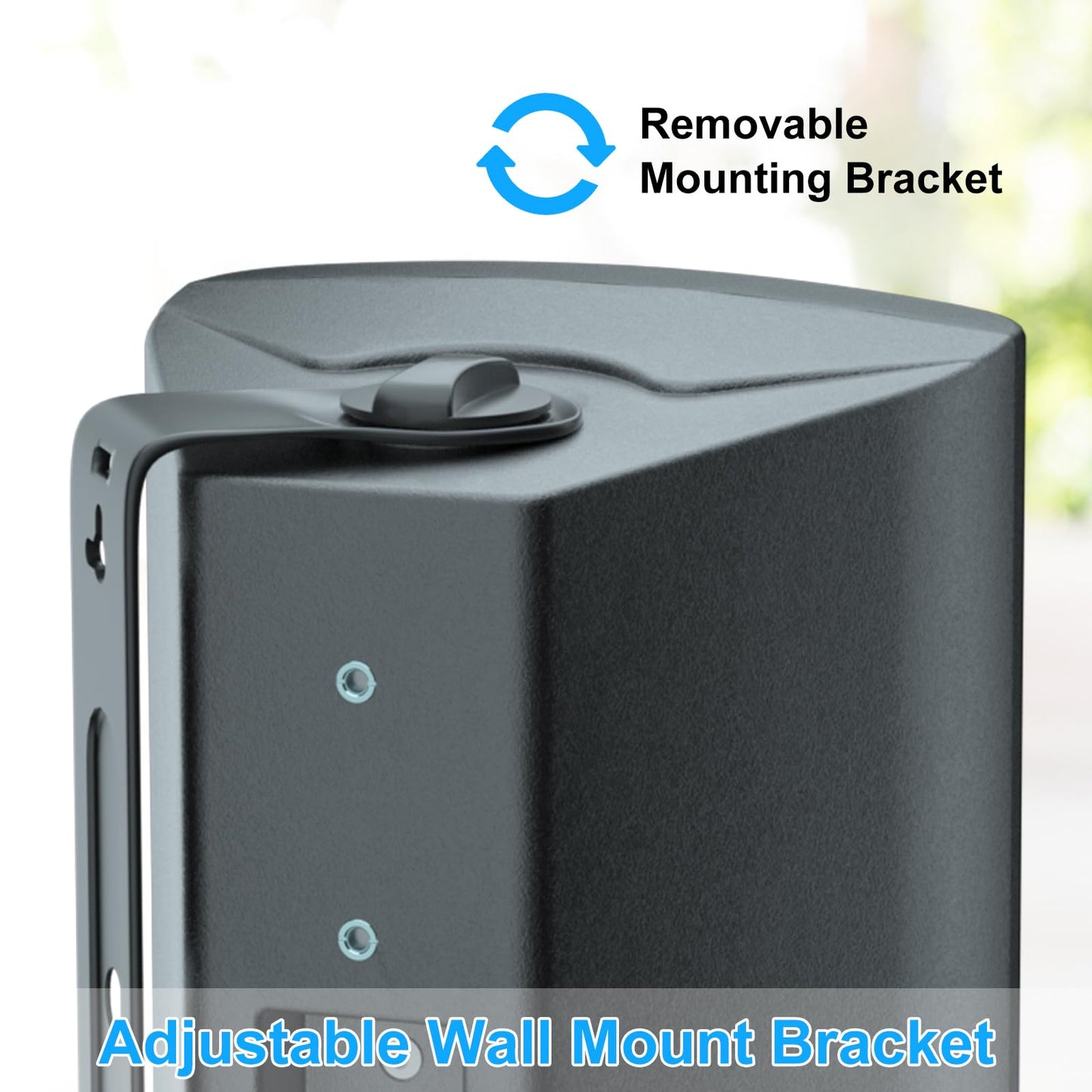 STUDIOFINIX 800W 6.5 Inch Outdoor Bluetooth Speakers Waterproof Wired with Multifunctional Amplifier Wall Mount Weatherproof Loudspeaker System for Patio Garden Poolside Home(4 Speakers,Black)