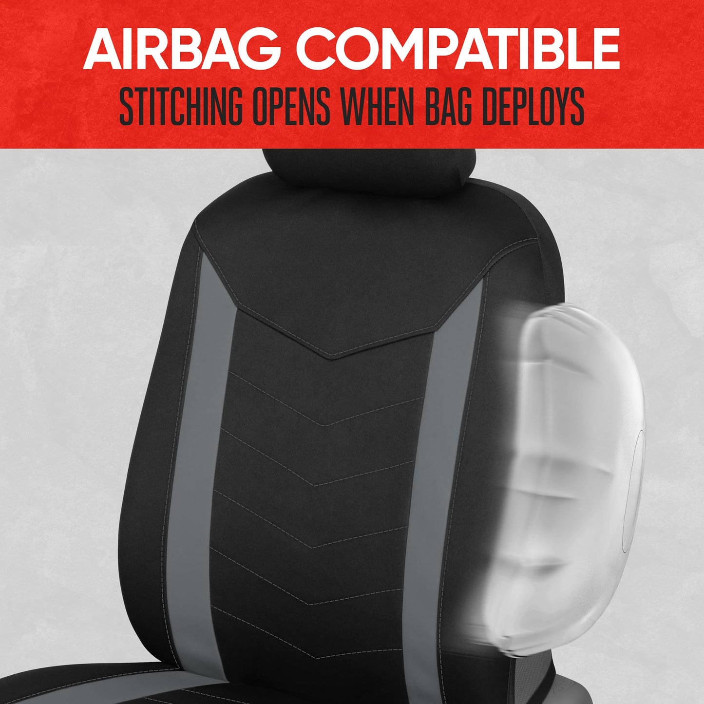 Motor Trend SpillGuard Seat Covers for Cars Trucks SUV – Gray Seat Covers with Waterproof Neoprene Lining, Automotive Car Seat Covers for Front Seats Only, Forros Para Asientos de Carro