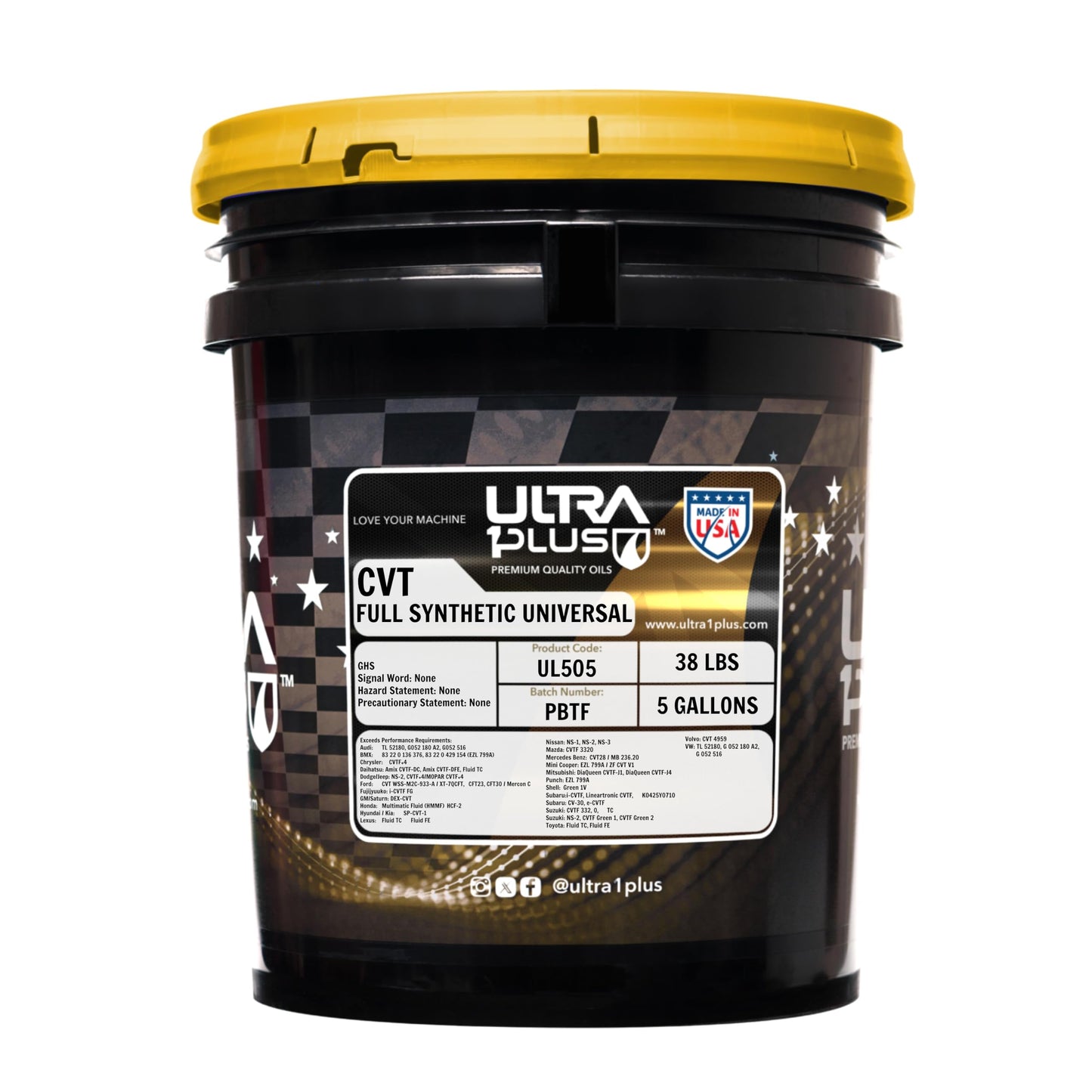ULTRA 1PLUS CVT Full Synthetic Fluid Universal (5 Gallon Pail)