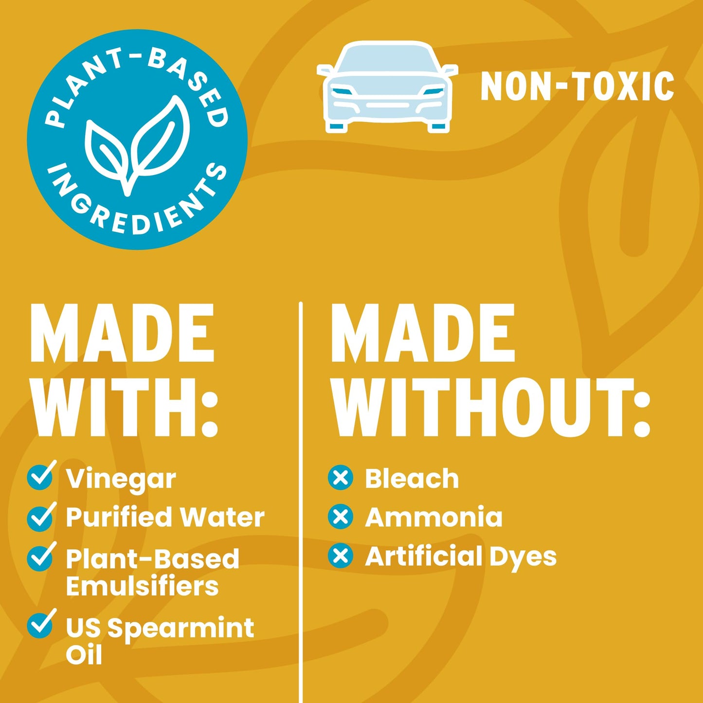 Carvida Vinegar Cleaner, Plant-Based, Multi-purpose Automotive Cleaning Spray, Natural Mint Scent, 16oz