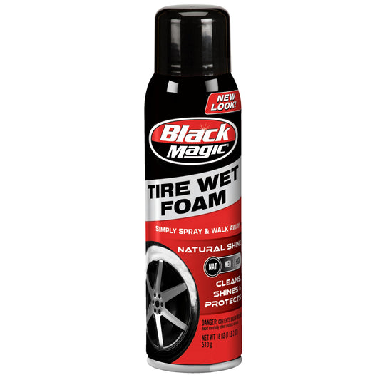 Black Magic 800002220 Tire Wet Foam, 18 oz. - Specially Formulated Thick Tire Spray Foam Clings to Tires to Dissolve and Clean Dirt While Shining and Protecting All In One Step