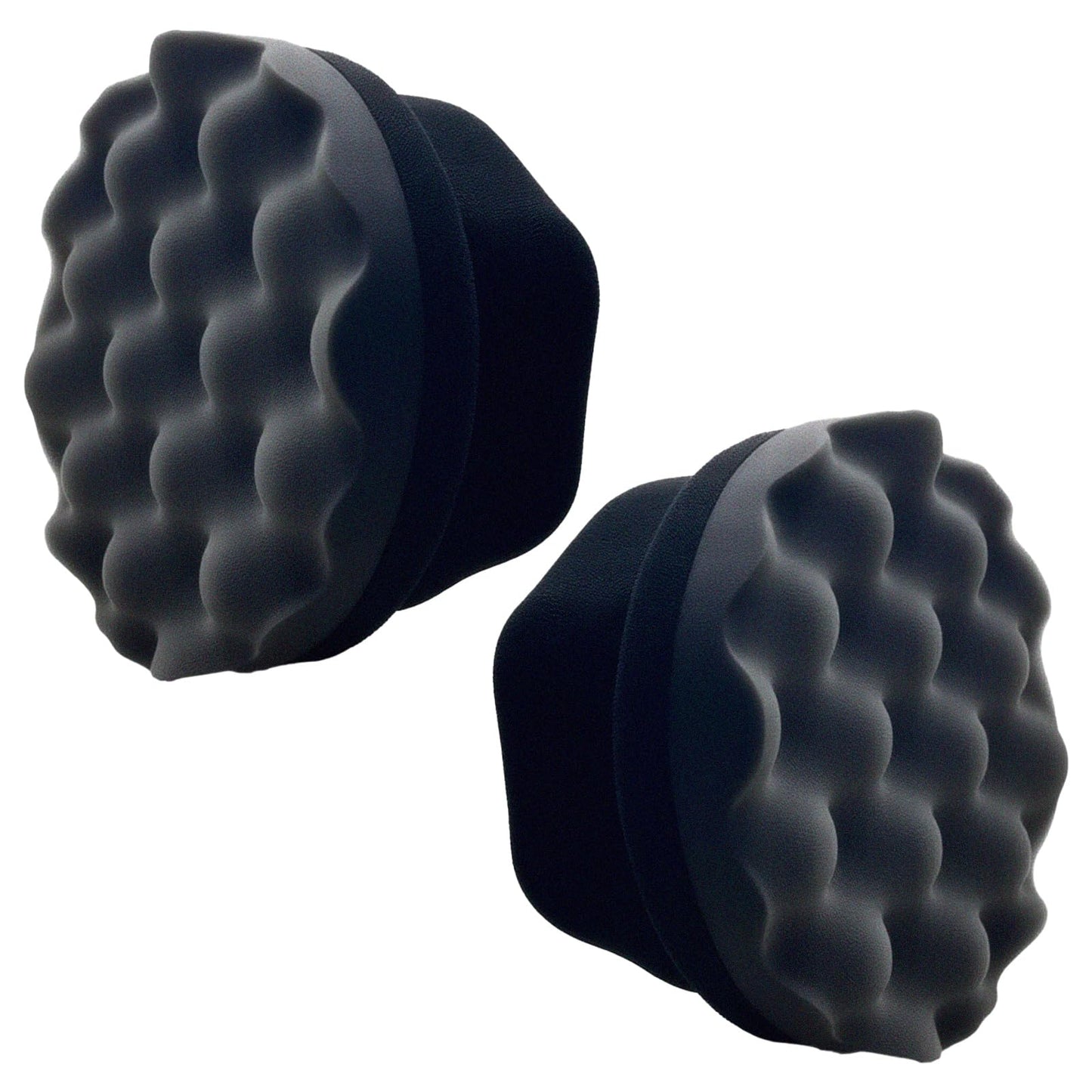 2 Pcs Large Tire Shine Applicator, Reusable Tire Dressing Applicator Wave Contoured, Tire Sponge Pads for Car Detailing Cleaning, 4.33 inch