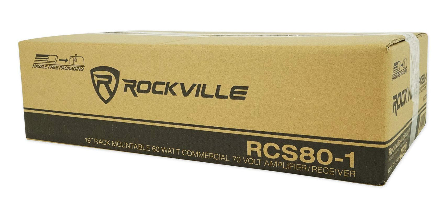 Rockville Commercial 70v Amp+(4) White 6" Ceiling Speakers 4 Restaurant/Bar/Cafe
