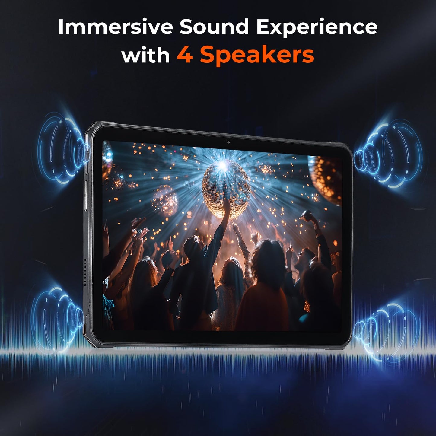 MUNBYN 11-inch Rugged Tablet ILT02, Android 14 UTV Tablet, 16GB+128GB with GPS, IP68 Weather Proof, 32MP+48MP Dual Camera, 4G LTE for Offroad UTV, Drone, 2Y Protection