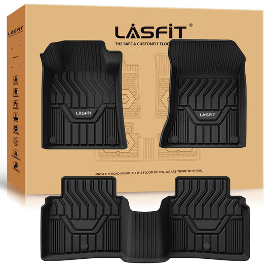 LASFIT Floor Mats for Nissan Altima 2025 2024 2023 2022 2021 2010 2019, Custom Fit All Weather Protection Durable TPE Floor Liners for 2019-2025 Altima S/SL/SR/SV/Platinum 1st & 2nd Row Car Mats,Black