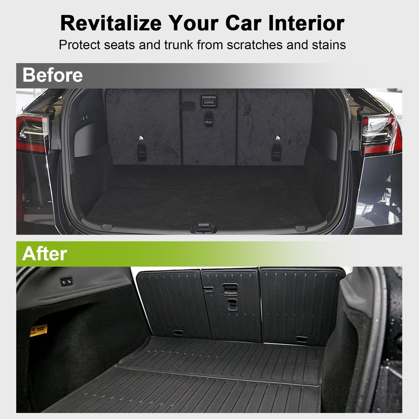 Foronetry Floor Mats for 2025 2026 Tesla Model Y Juniper, 8PCS All Weather Full Set Cargo Liners Accessories, 3D TPE Odorless Floor Mat Trunk Frunk Rear Well Mats Custom for 5-Seater(Not Fit 7Seat)