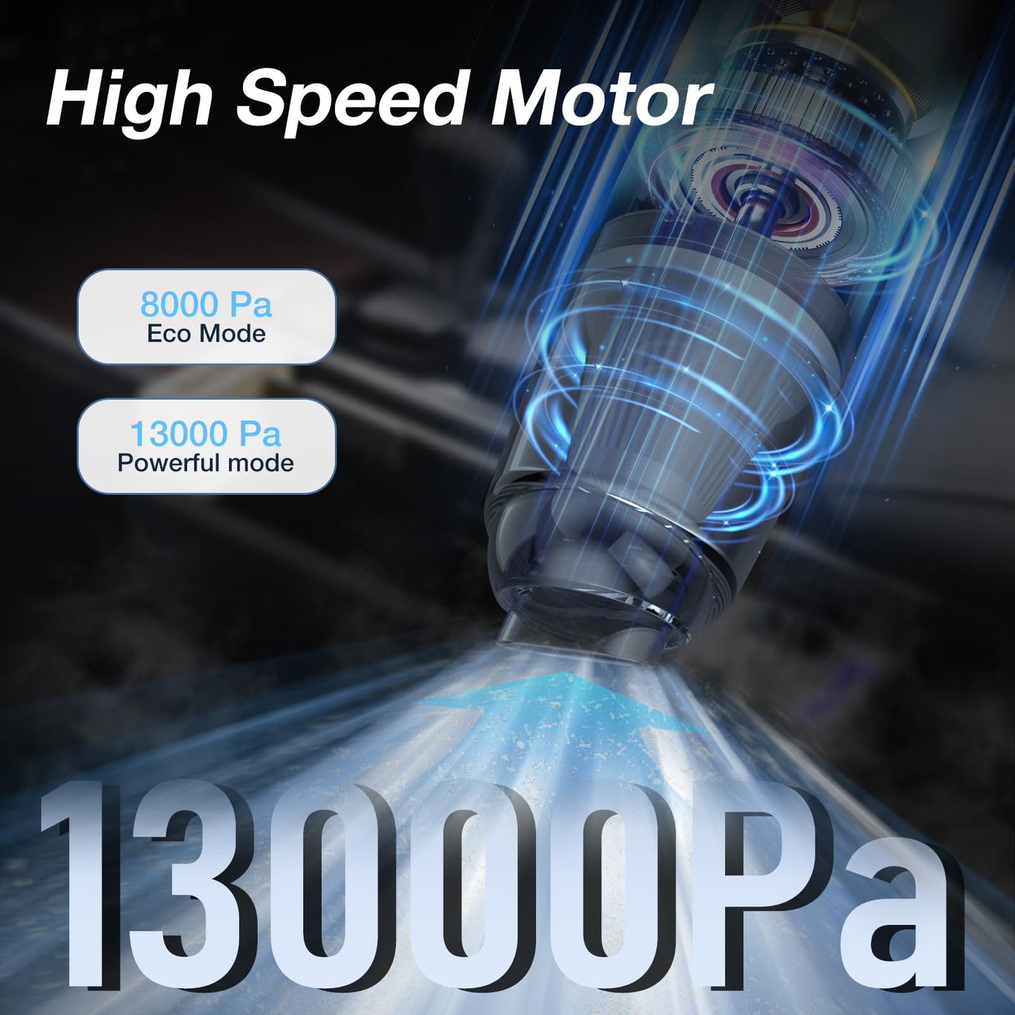 LYFUHUI Car Handheld Vacuum Cordless 13000 PA Suction Power, Portable Mini Vacuum Cleaner for Car Home Office and Pet Hair, Black