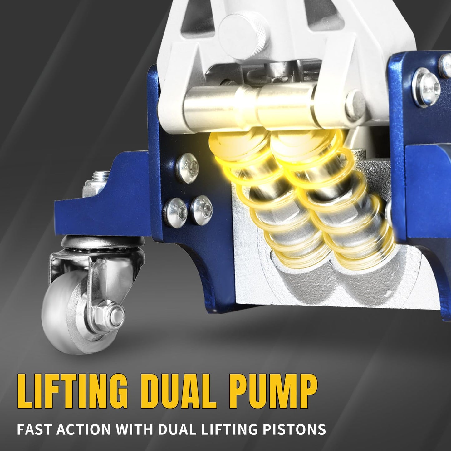 YELLOW JACKET Floor Jack 1.5 Ton Hydraulic Low Profile Aluminum and Steel Car Jack Lightweight Service Jack with Quick Lift Dual Pump, 3300 lbs Capacity