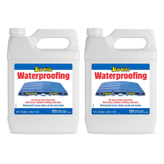 STAR BRITE Waterproofing Spray, Waterproofer + Stain Repellent for Boat Covers, Car Covers, Bimini Tops, Tents, Jackets, Backpacks, Boots, Awnings, Patio Covers & More - Gallon 2 Pack