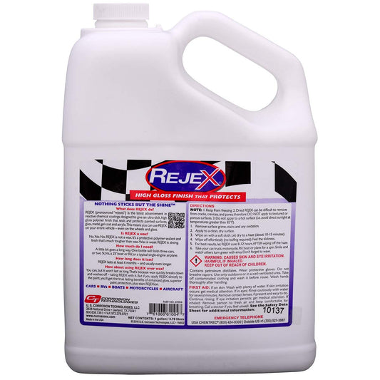 Corrosion Technologies RejeX 61004 (1 gallon) – High Gloss Finish That Protects | For All Vehicles | Synthetic Paint and Surface Sealant | Last 2X Longer Than Any Wax | Nothing Sticks But The Shine!™