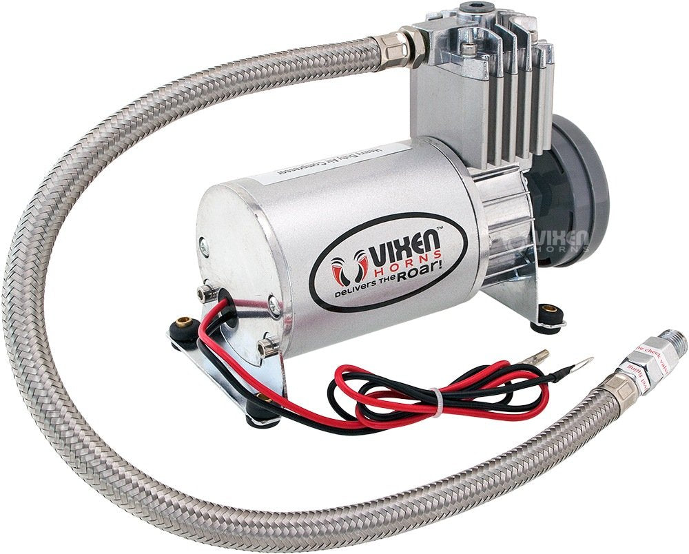 Vixen Horns Heavy Duty Onboard Air Compressor 150 PSI. Universal Replacement for Truck/Car Train Horn/Suspension/Ride/Bag kit/System. Fits All 12v Vehicles like Semi/Pickup Trucks VXC8801
