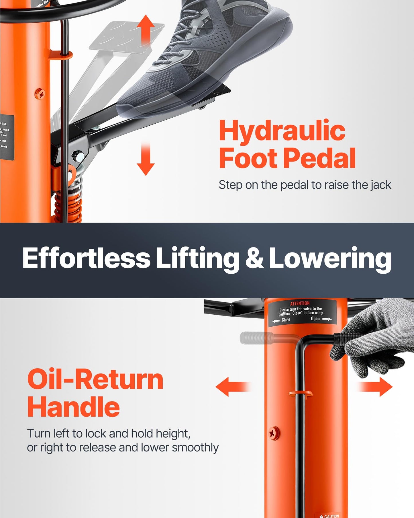 VEVOR Transmission Jack, 1322 LBS Hydraulic Telescoping Transmission Jack, 32"-67" High Lift Transmission Jack Stand with Foot Pedal, 360° Swivel Wheel