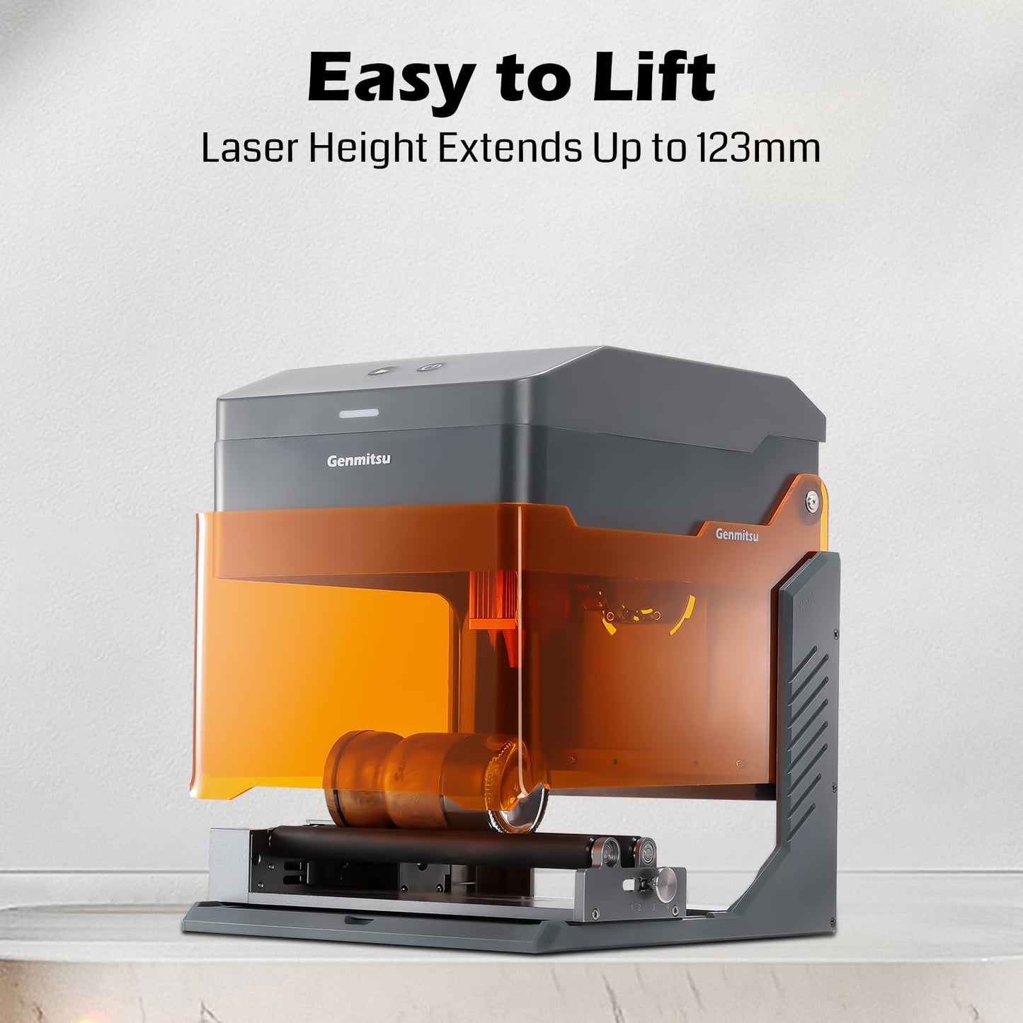 Genmitsu Kiosk 10W Laser Engraver, Light Weight & Portable Laser Engraver Machine, Home Laser Cutter with Acrylic Enclosure for DIY Wood/Leather/Metal, 3.9 x 3.9inch Engraving Area, Laser Safety Class 1