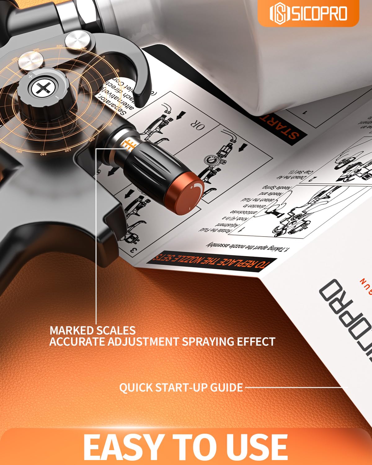 LVLP Air Paint Sprayer Gun for Cars House Painting, Paint Guns Automotive Premium Kit, 1.3/1.5/1.7mm High-Precision Nozzles, Varnish and Top Coat,with Oil-Water Separator, Air Regulator