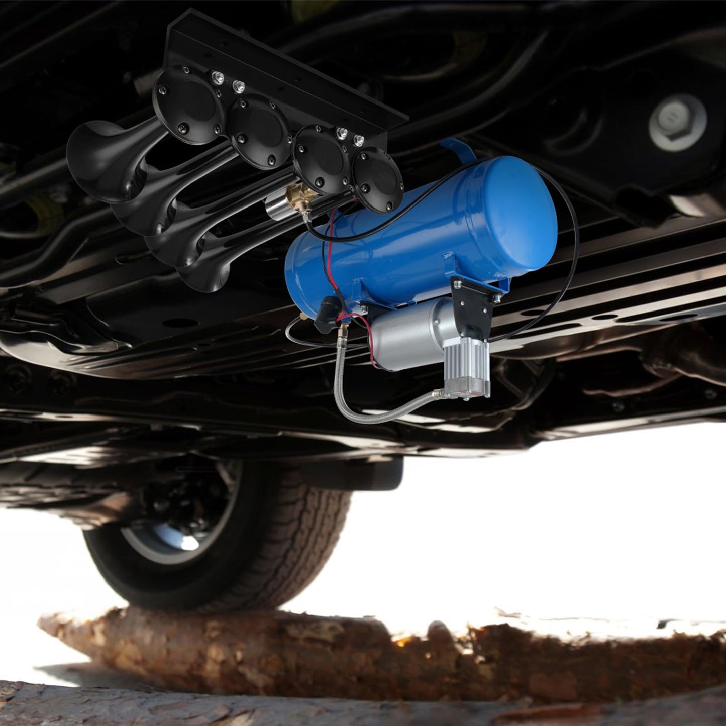 VEVOR 12V Air Compressor with 1.6 Gallon Tank, Train Horn Compressor, 120 psi Working Pressure, Inflating Tires, Air Mattresses