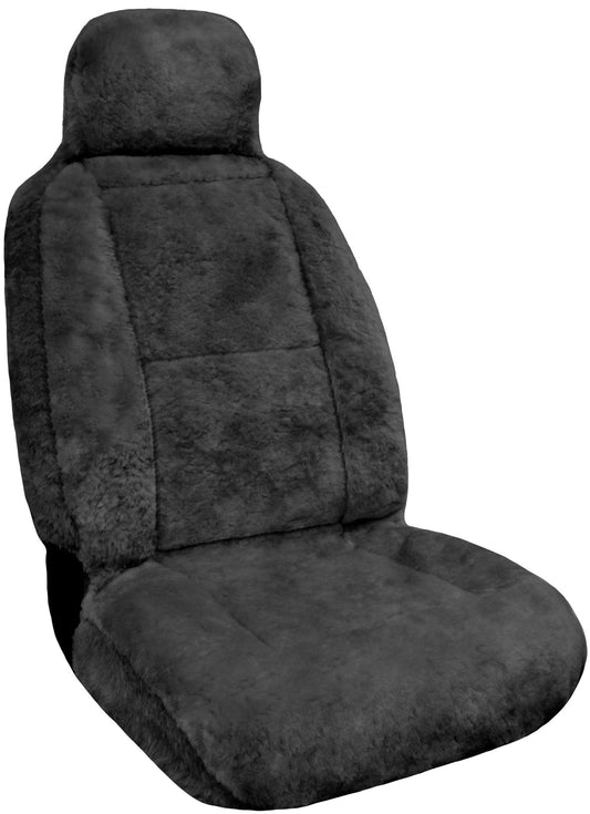 Eurow Australian Merino Sheepskin Car Seat Cover, Plush Universal Fit for Most Vehicles, Summer Cool & Winter Warm, Side Airbag Safe, Easy Installation, 56 x 23 Inches, Single Seat, Gray
