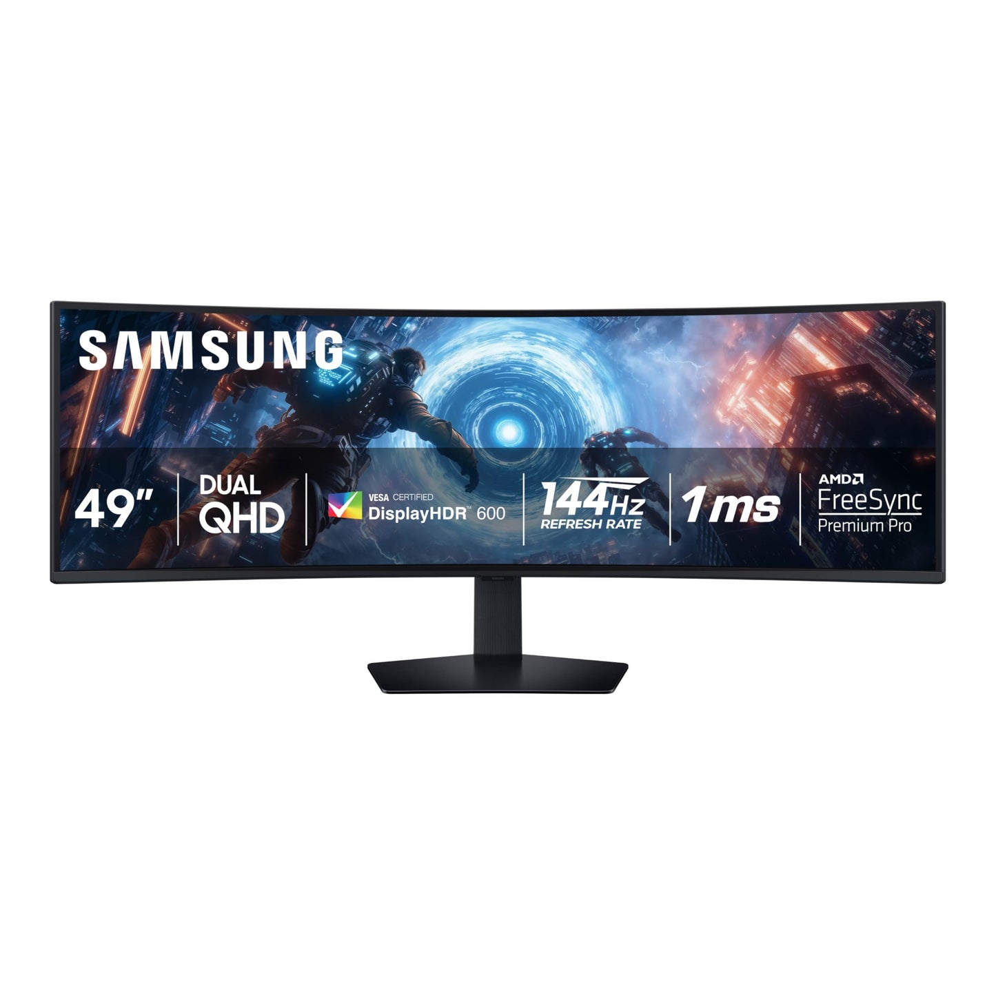 SAMSUNG 49-inch Odyssey G9 (G91F) DQHD, 144Hz, Curved Gaming Monitor, Ultra-Wide 32:9 Screen, DisplayHDR 600, AMD FreeSync™ Premium Pro, Ergonomic Stand, LS49FG910ENXZA, 2025