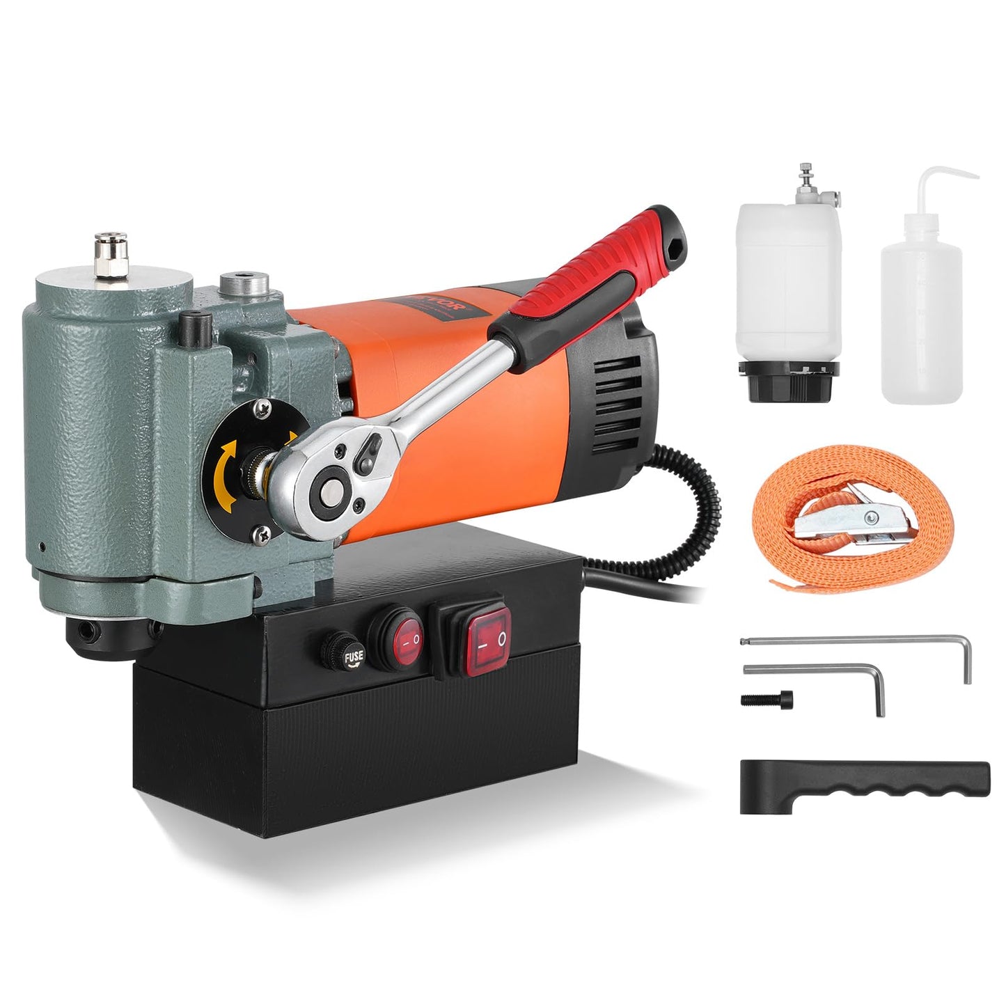 VEVOR Low Profile Magnetic Drill Press, 1300W Mag Drill, Light Weight Portable Mag Drilling Machine with Cooling Device and Overload Protection, Mag Press for Equipment Installation, Industrial