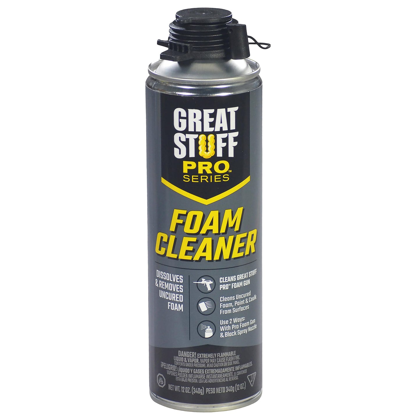 Great Stuff PRO Foam Cleaner 12oz - For Use With PRO Series Spray Foam Applicators - Pack of 12