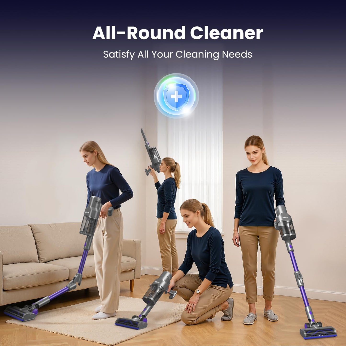 HENMAL 650W Cordless Vacuum Cleaner, 45KPA Suction Power, 70-Minute Runtime, Handheld & Foldable Design, Ideal for Pet Hair, Carpets, Hardwood & Bare Floors – Premium Home Cleaning Solution