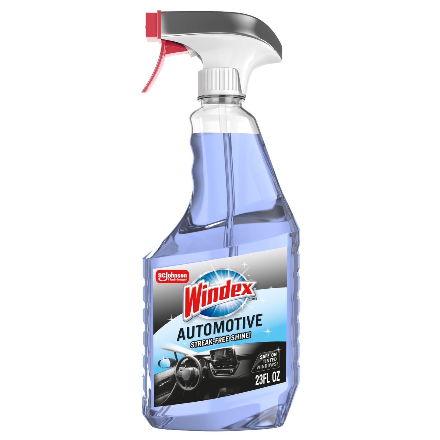 Windex Automotive Car Window and Glass Cleaner, Streak-Free Shine for Car Glass Exteriors, Tinted Windows, and Interior Electronics, 23 fl oz