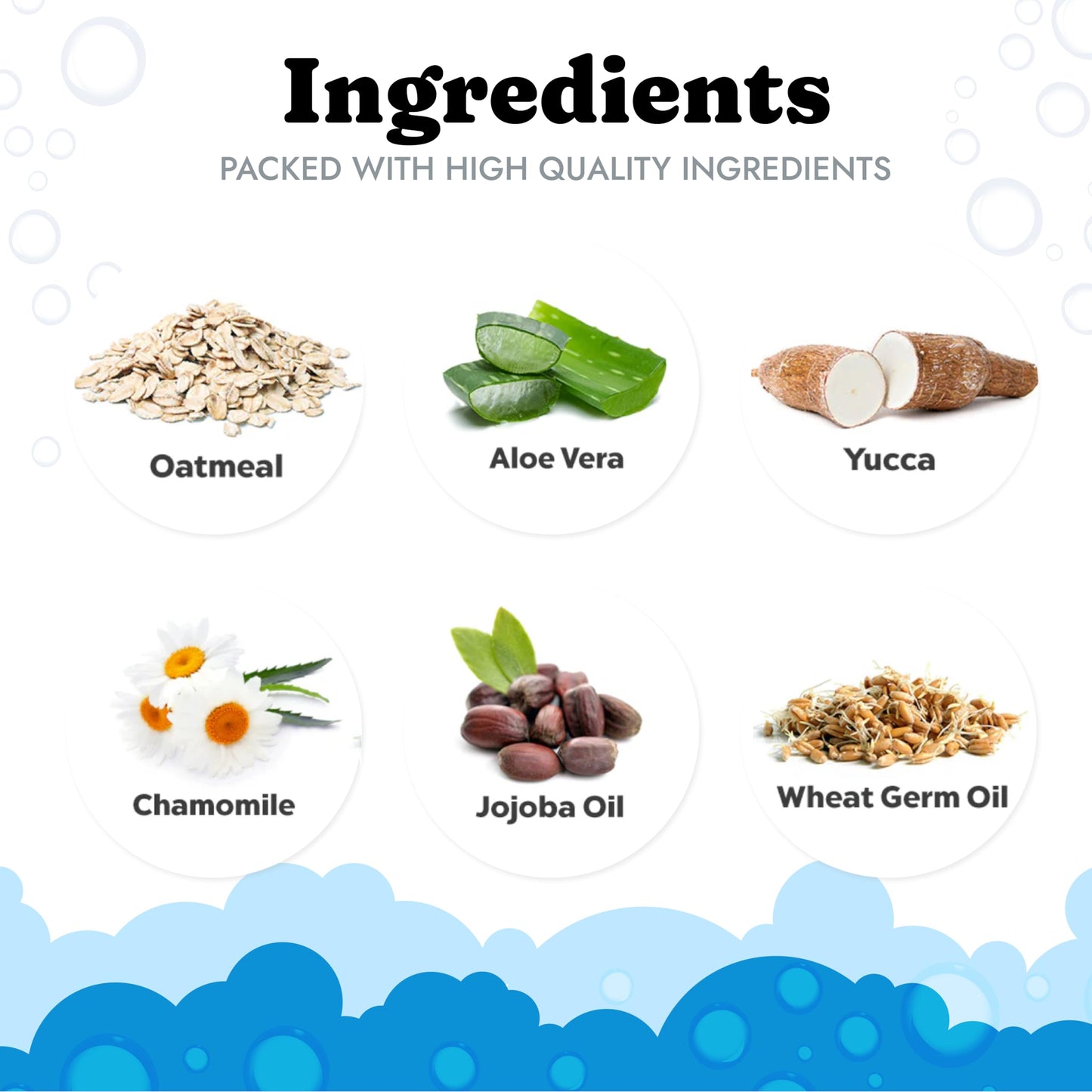 Dog Shampoo with Oatmeal, Aloe Vera, Chamomile, Jojoba Oil, Vitamin E - Natural Ingredients, Helps Allergies Dry Coats & Itchy Sensitive Skin, No Parabens or Artificial Dyes, 16 oz