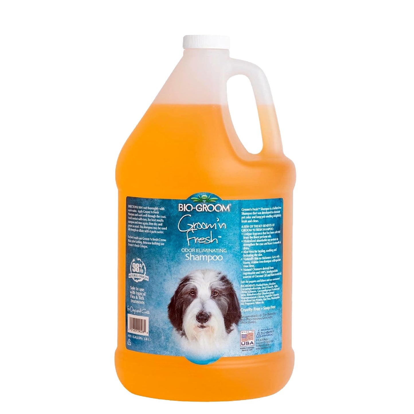 Bio-Groom Groom'n Fresh Dog Shampoo – Odor Eliminating, Dog Bathing Supplies, Puppy Wash, Cat & Dog Grooming Supplies, Cruelty-Free, Made in USA, Dog Products – 1 Gallon
