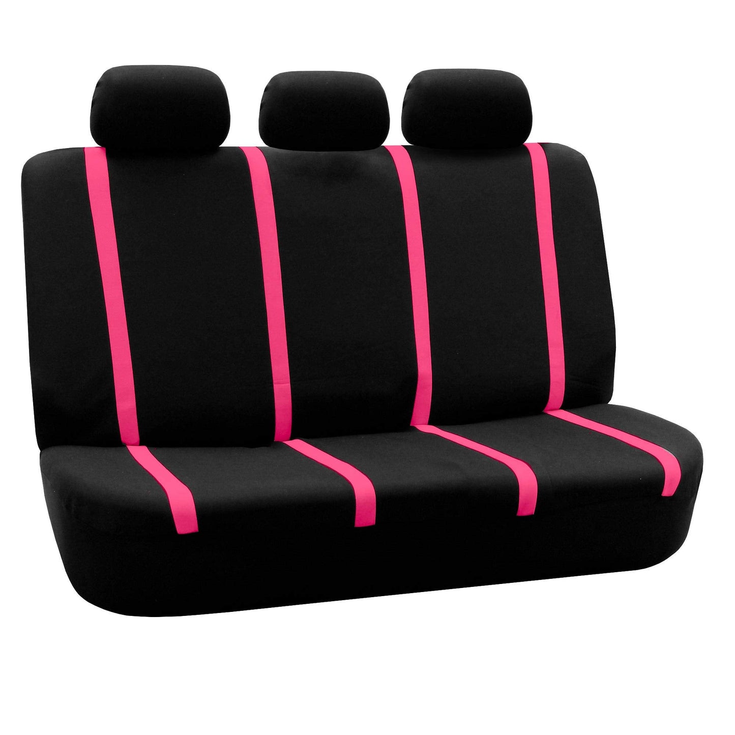 FH Group Car Seat Covers Full Set Cloth - Universal Fit Washable Automotive Seat Covers, Low Back Front Seat Covers, Solid Back Seat Cover for SUV, Sedan and Van Pink