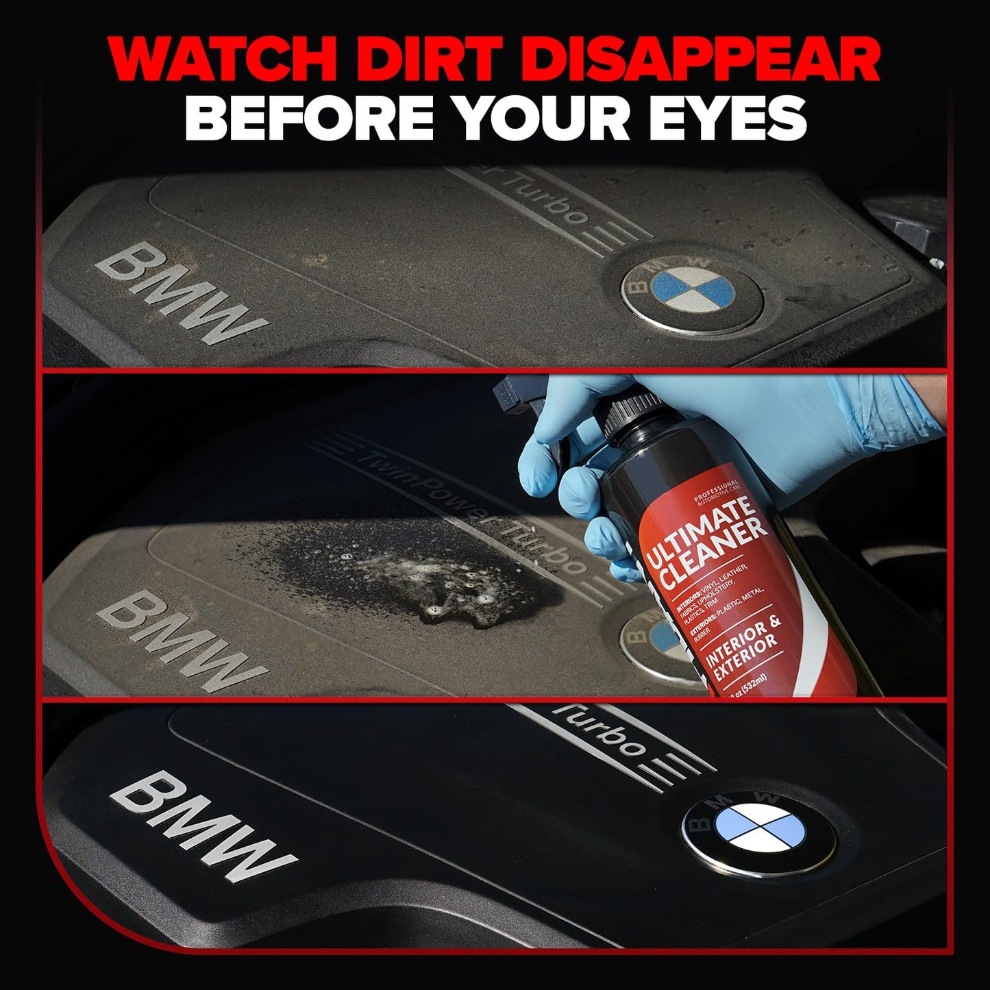 Carfidant Interior Car Cleaner - Removes Stains & Deep Cleans Car Seats, Leather, Fabric, Upholstery, Plastic, Dashboard & More - Car Cleaning Kit & Interior Detailer Spray - 18oz