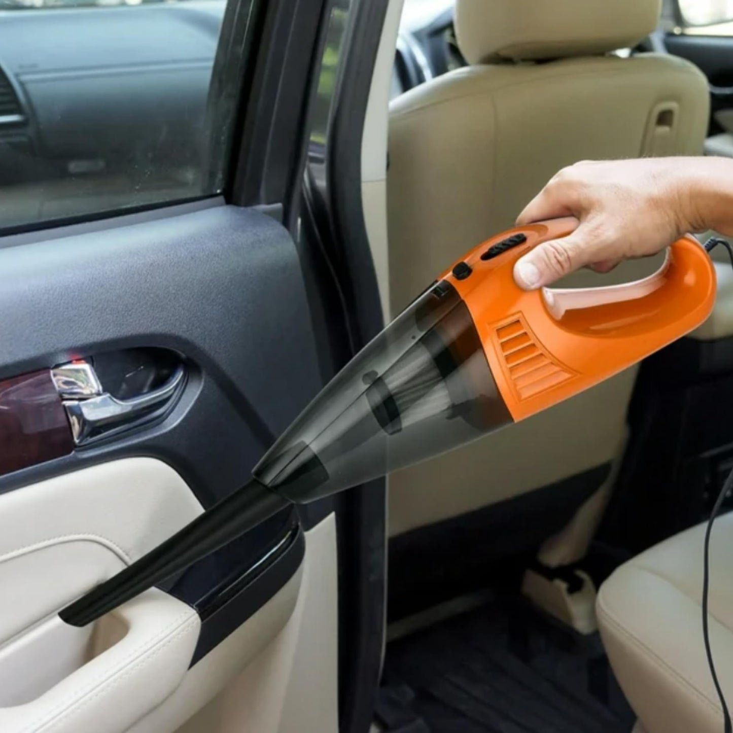 Portable Handheld Car Vacuum Cleaner – High Power DC 12V, Lightweight Mini Vacuum with 16ft Cord & Multi Attachments, Small Dust Buster for Car and Home Cleaning