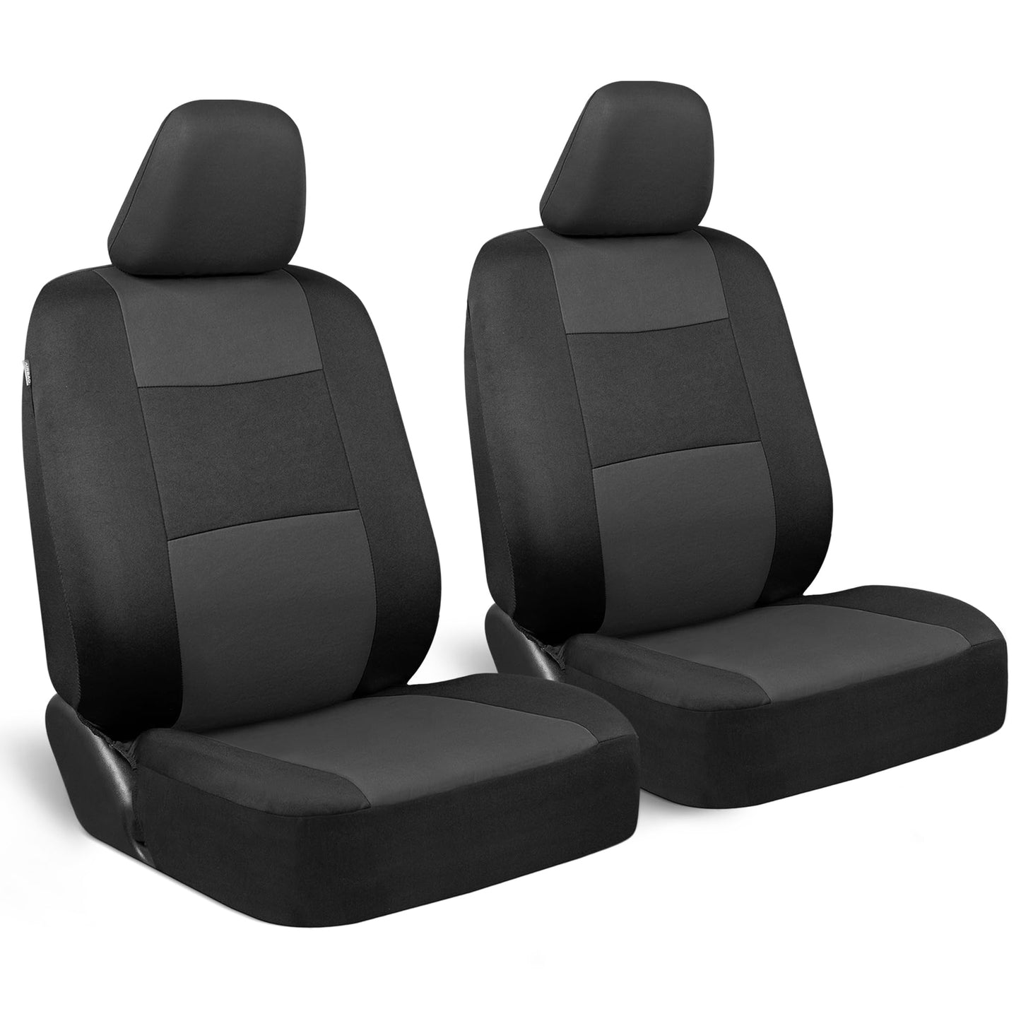 BDK PolyPro 2-Pack Front Car Seat Covers Set in Charcoal/Black - Front Seat Covers for Cars Trucks Vans SUVs Sedans, Easy to Install Front Car Seat Cover Protection, Universal Fit Car Accessories