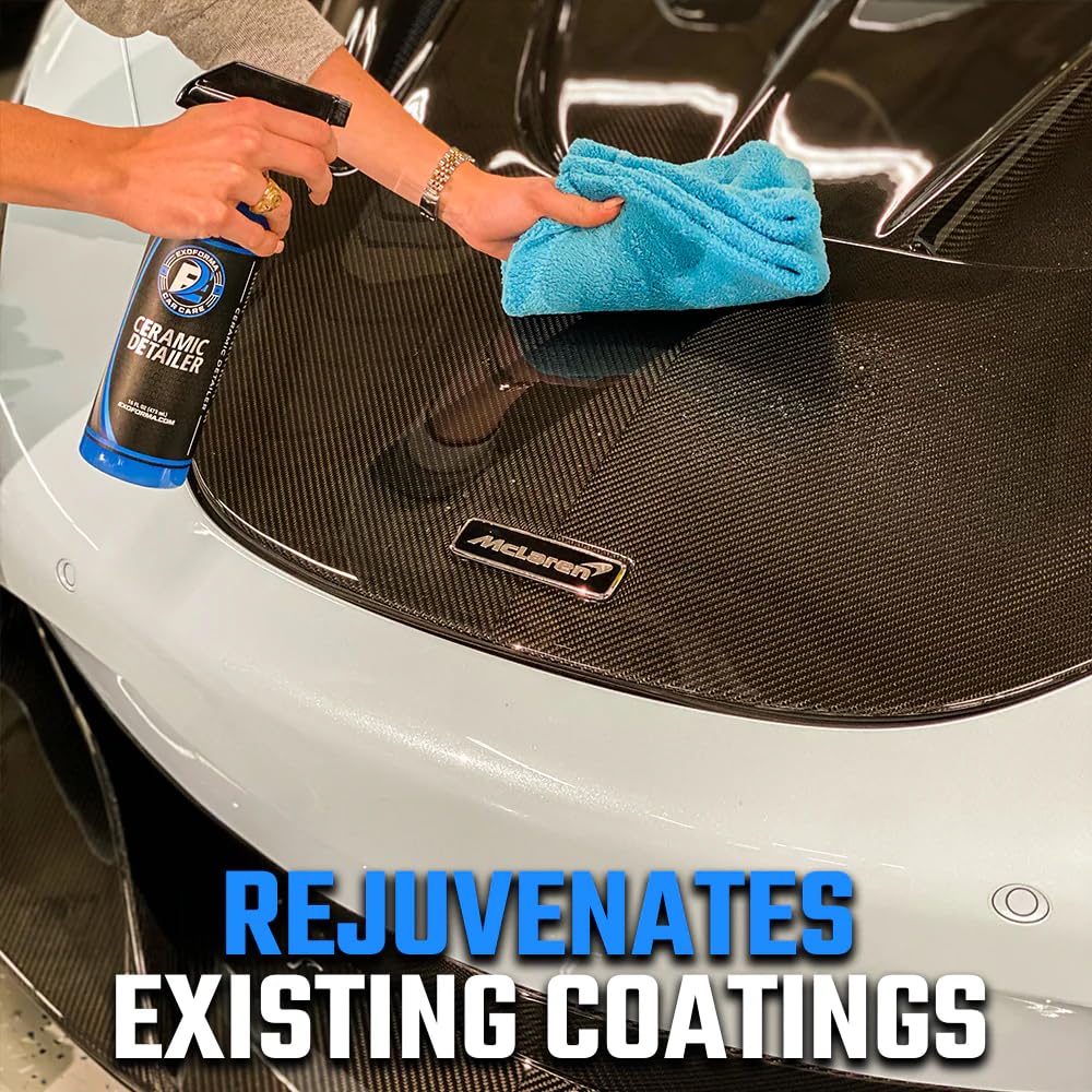 ExoForma Ceramic Detailer - SiO2 Ceramic Spray Wax Sealant, Delivers High Gloss, Superior Durable Protection & Hydrophobic Action - Extends Coating Lifespan - For Cars, Boats, ATVs & RVs, 128 oz