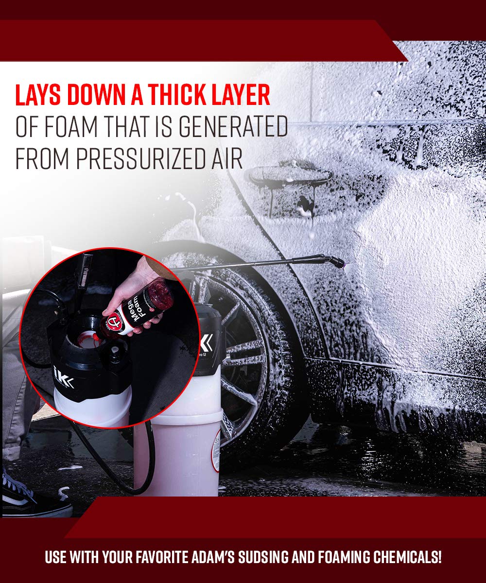 Adam's Polishes IK Foaming Pump Sprayer (6 Liters) - Pressure Foam Sprayer Cleaning Kit Car Wash Detailing | Fill with Car Wash Soap Wheel & Tire Cleaner Rim | Water Sprayer Lawn Garden Weeds