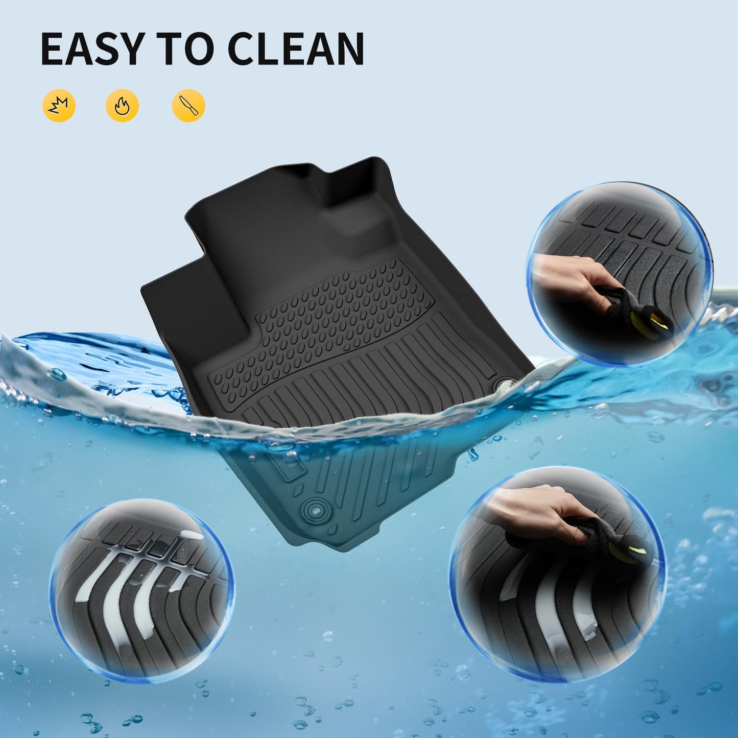 GINOWY-Floor Mats & Cargo Liner for Toyota Corolla Cross 2020-2025, All Weather Car Mats Rubbe Liners for Toyota Corolla Cross Cargo Trunk Mat Trunk Liner Accessories