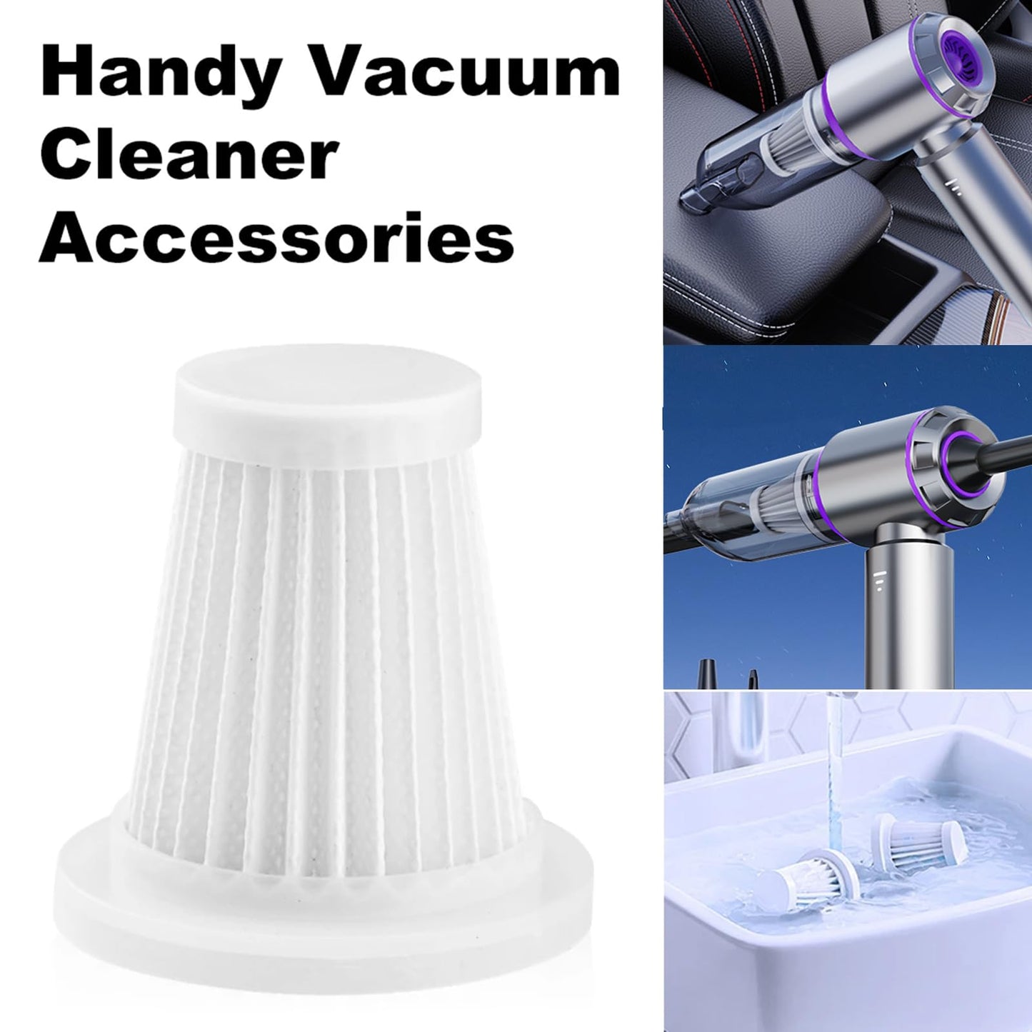 IYOFINE Car Vacuum Cleaner Original Filter Set, 5 HEPA Filter, Adapted to IYOFINE ST-6653 Plus Handheld Vacuum Cleaners,Robust and Durable, Washable 5 PCS (5 Pack)