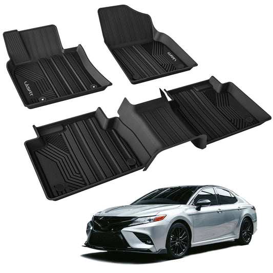 LASFIT Floor Mats for Toyota Camry 2024-2018 FWD Only (Not Fit Hybrid or AWD), All Weather Custom Fit Floor Liner for Camry L/LE/SE/TRD/XLE/XSE Front & Rear 2 Row Car Mats, Black