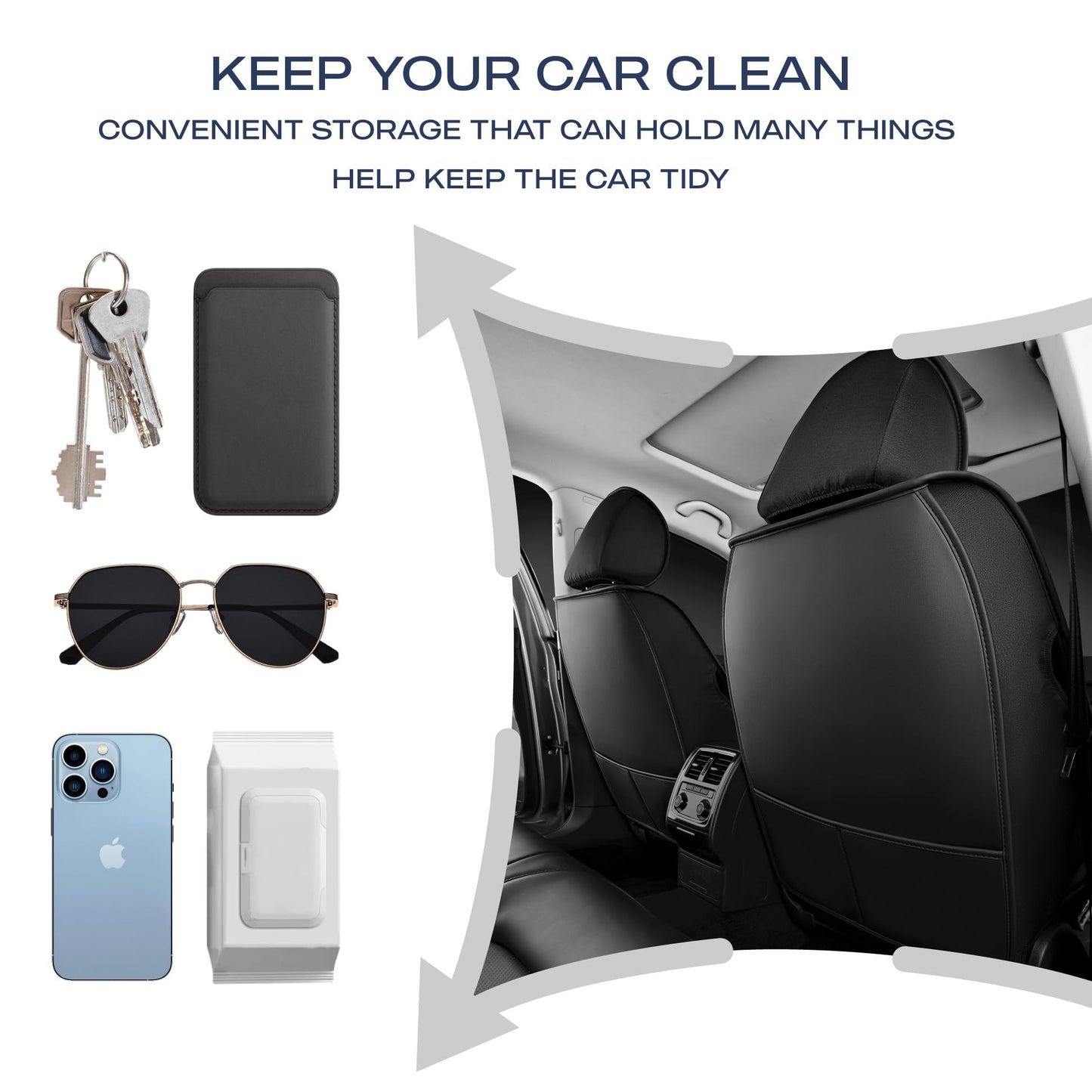 Skechers Car Seat Covers,MAX Cushioning Memory Foam Piping Leather Seat Covers,Waterproof Car Seat Protector Full Set,Car Seat Cushion Airbag Universal Fit for Most Cars,Vans,Trucks,SUV,Black