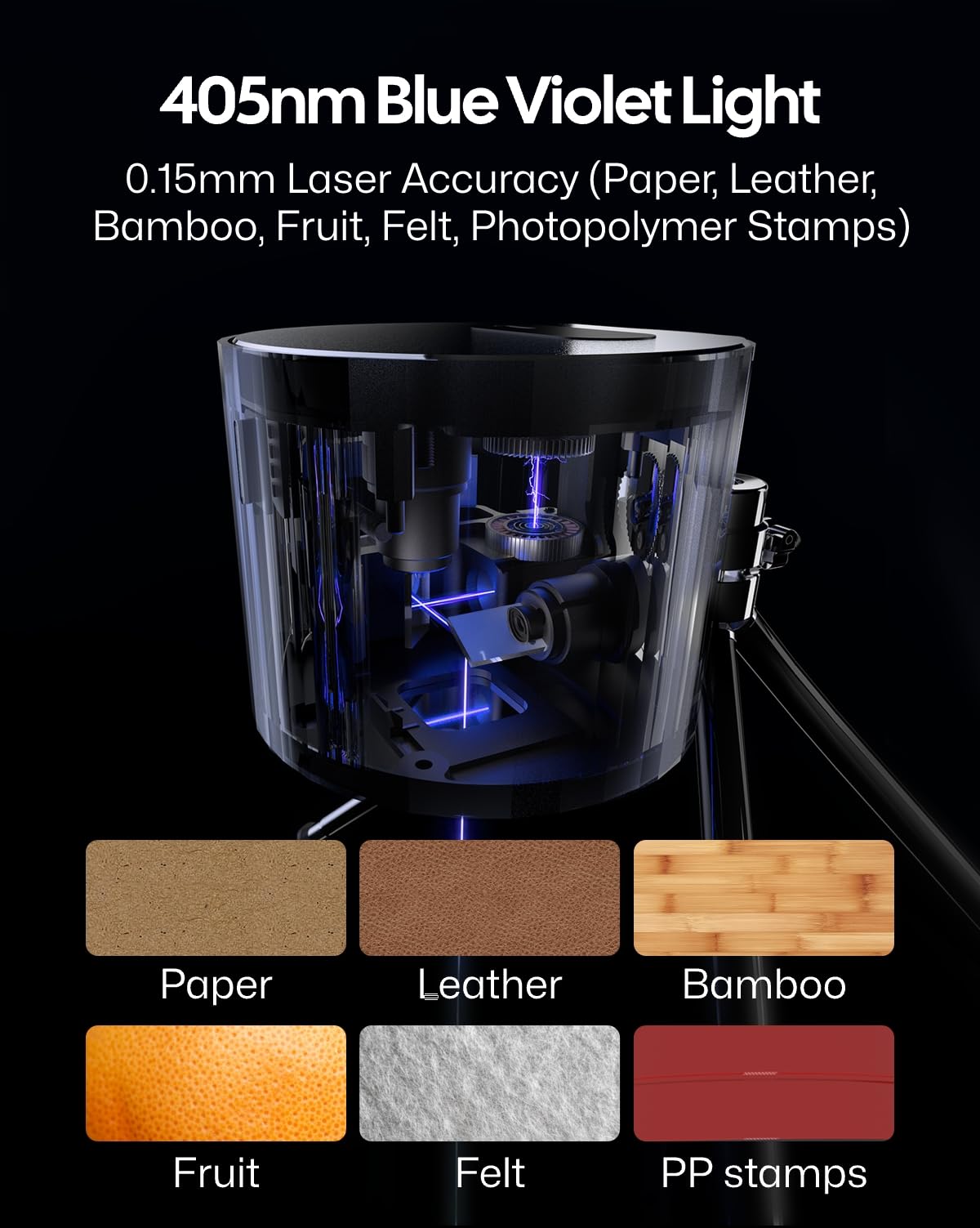 LaserPecker LP1 Pro Laser Engraver for Beginners, Mini Diode Wood Leather Felt Laser Engraver Portable Small Laser Engraving Machine, Suit Set with Laser Safety Glasses + Auto-focus Stand