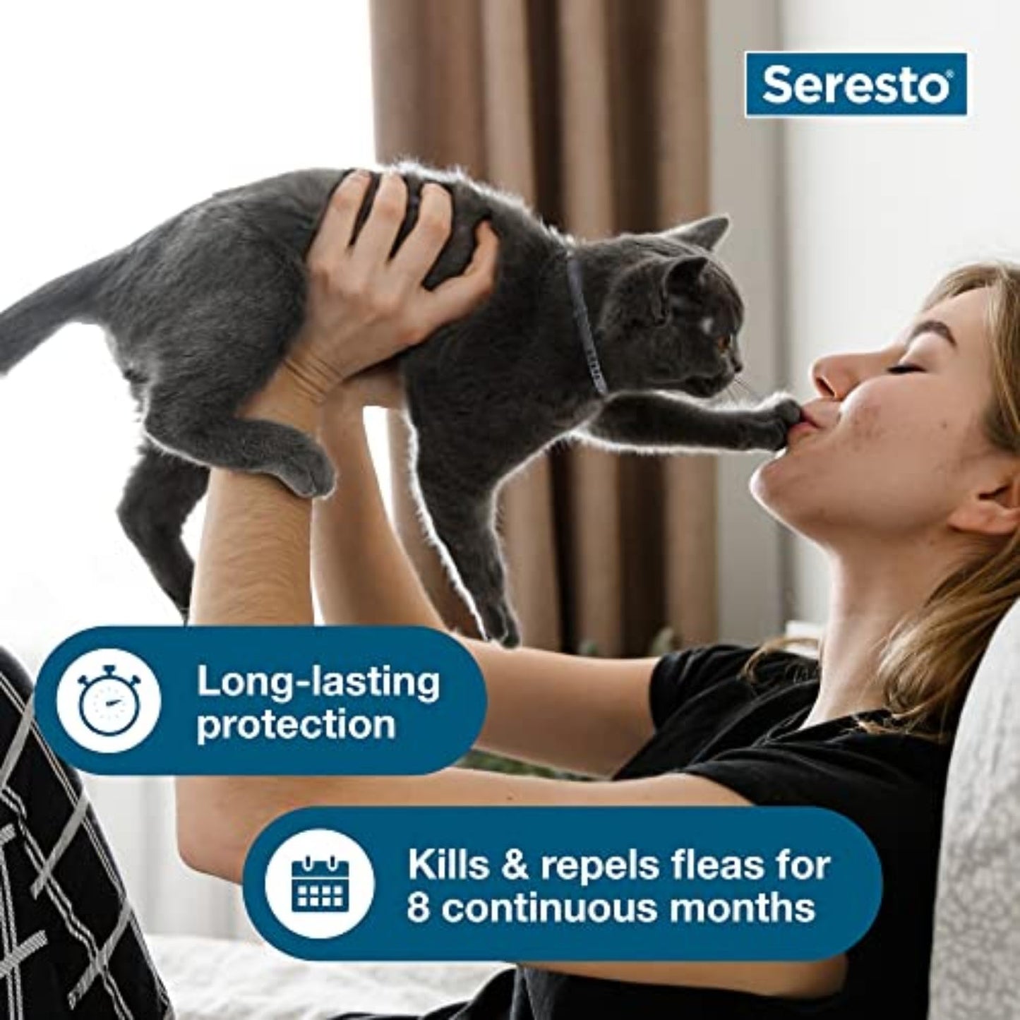 Seresto Cat Vet-Recommended Flea & Tick Treatment & Prevention Collar for Cats, 8 Months Protection | (Pack of 2)