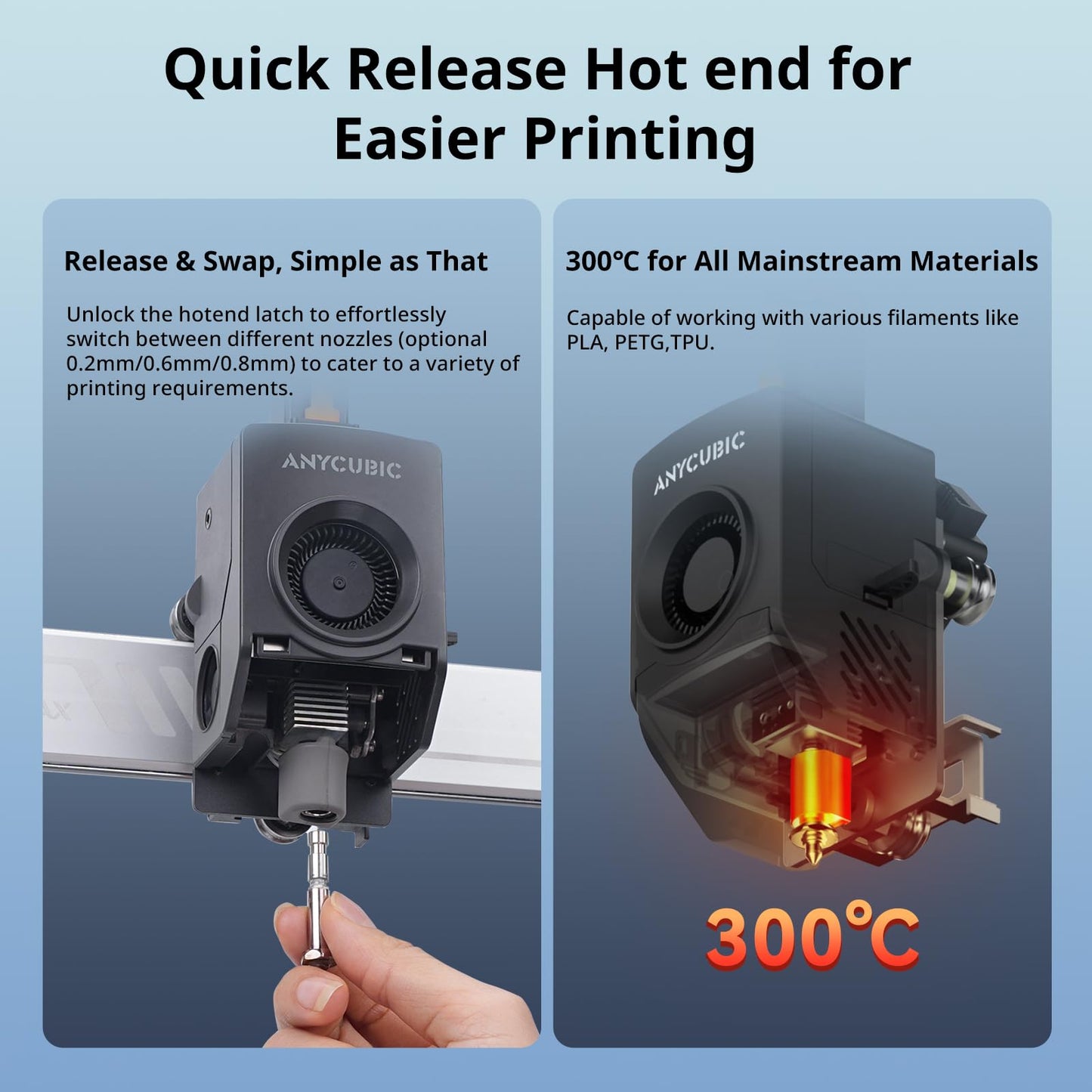 Anycubic 3D Printer Kobra 3 MAX Only, Support Multicolor Needs ACE Pro Large Printing Volume, 600mm/s High-Speed Precise Auto-Leveling & Anti-Skip Upgrade 420 * 420 * 500mm Print Volume