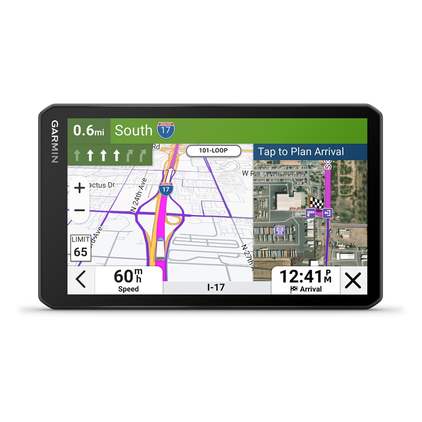 Garmin dezl OTR720, Large 7' GPS Navigator, Custom Truck Routing, Satellite Imagery, Wind Speed, Community-Shared Loading Docks & Parking Availability