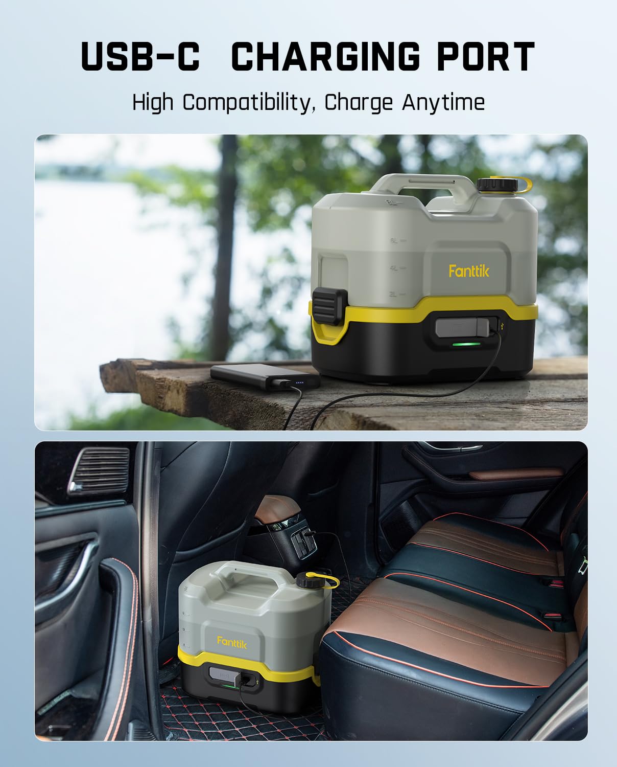 Fanttik NB8 Nano Portable Cordless Electric Sprayer w/2.1Gal Tank, Retractable Spray Head, 2600mAh Lithium Battery, IPX5, 72-98PSI, Portable Pressure Washer for Garden, Camping Shower and Pet Cleaning