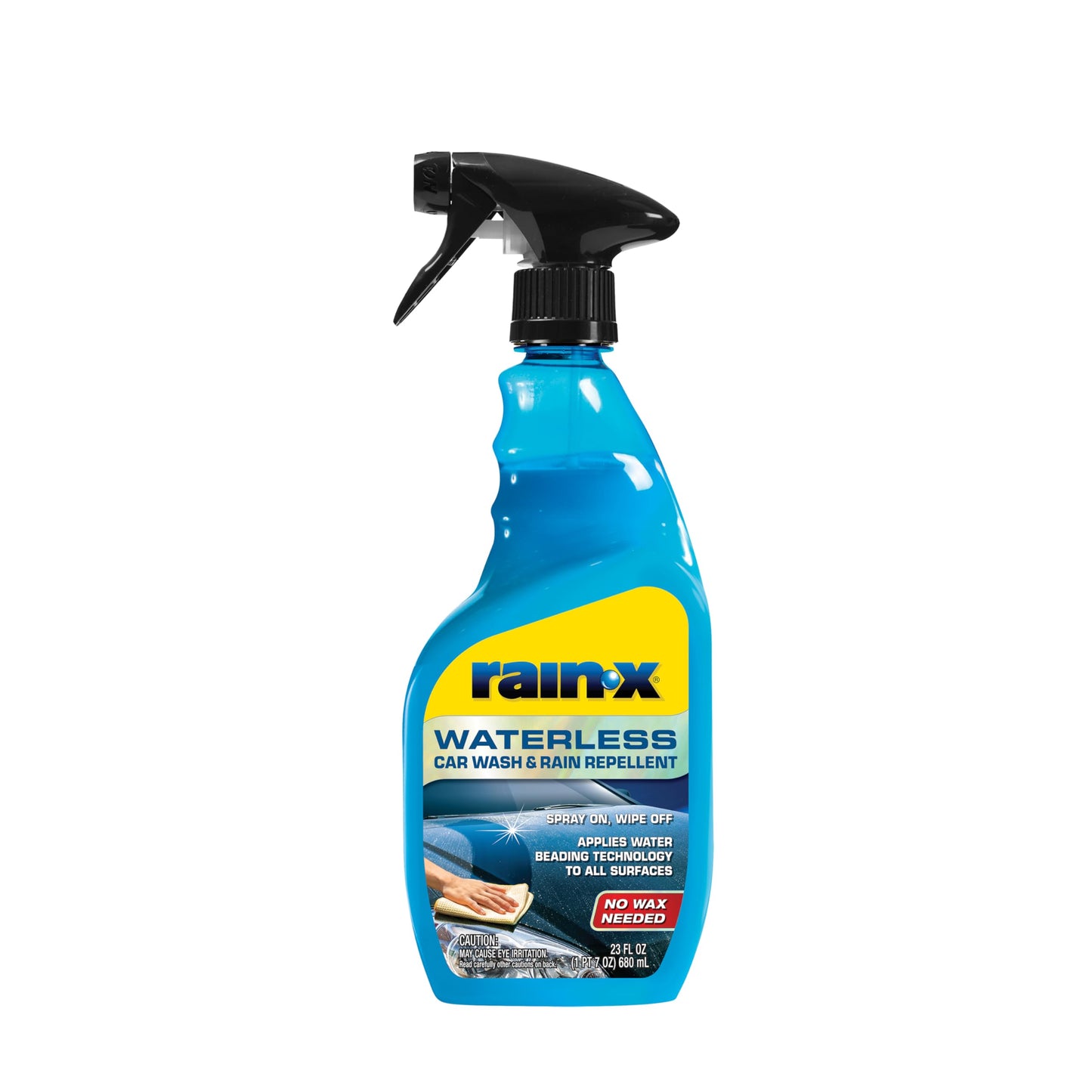 Rain-X 620143 Waterless Car Wash and Rain Repellent, 23 fl. oz. Rinseless Cleaner Spray for a Spot Free Finish, Perfect for Quick and Easy Detailing. Premium No Rinse for on the go Washing